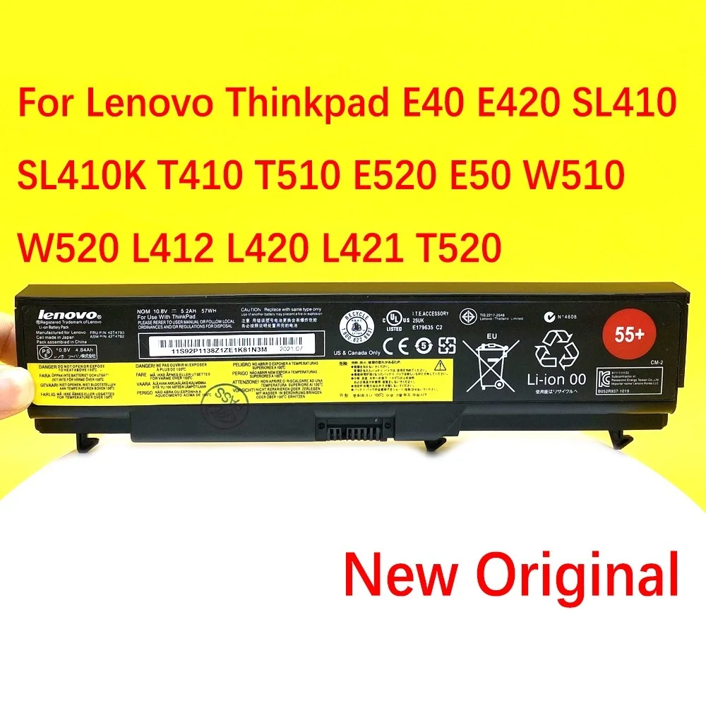 

2022 For Lenovo Thinkpad E40 E420 SL410 SL410K T410 T510 E520 E50 W510 W520 L412 L420 L421 T520 Original 42T4791 Laptop Battery