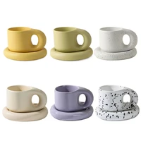 creative ceramic coffee mug set decorative breakfast milk tea drinking cup for teacup large saucer kitchen drinkware