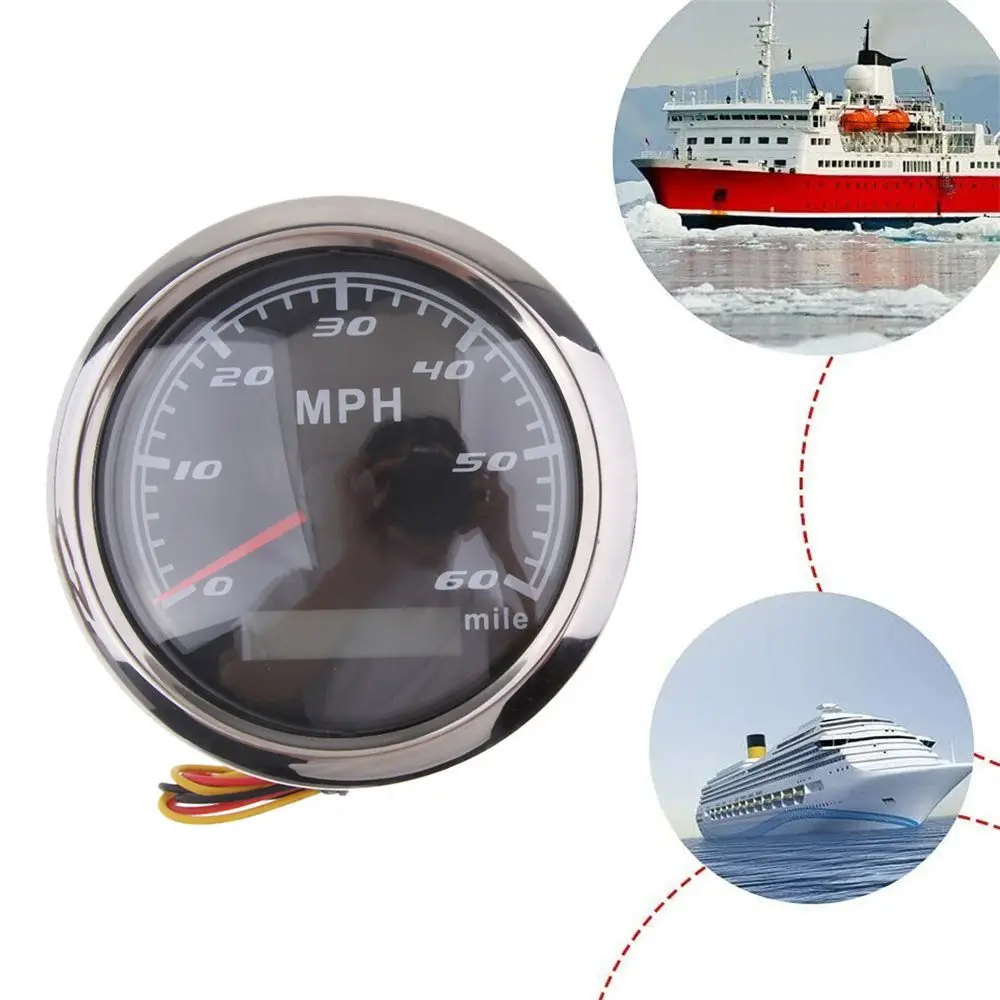 

85mm 60 MHP Waterproof Yacht Auto Speedometer Gauge Marine Boat Odometer
