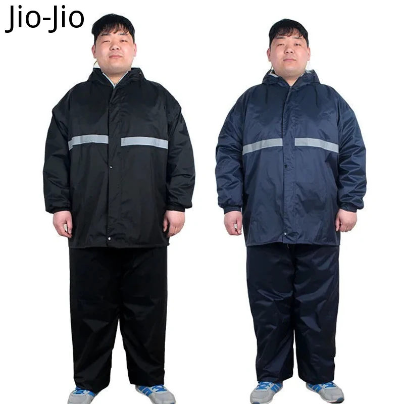 

Large Plus Size Raincoat Men Hiking Fertilizer To Increase Fat Man Rain Coat Suit Adult Men and Women Thickened Double Layer