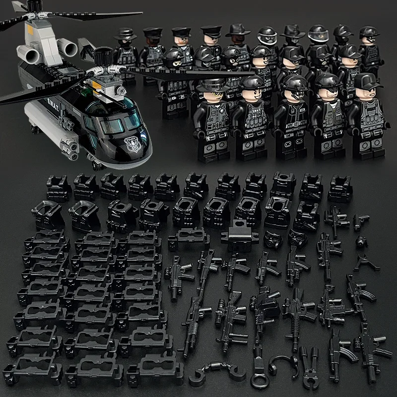 

Второй мировой войны, военные спецназа, современный солдат, полиция, MOC, SWAT, городская Военная винтовка, строительный блок, мини-игрушки, PUBG, р...