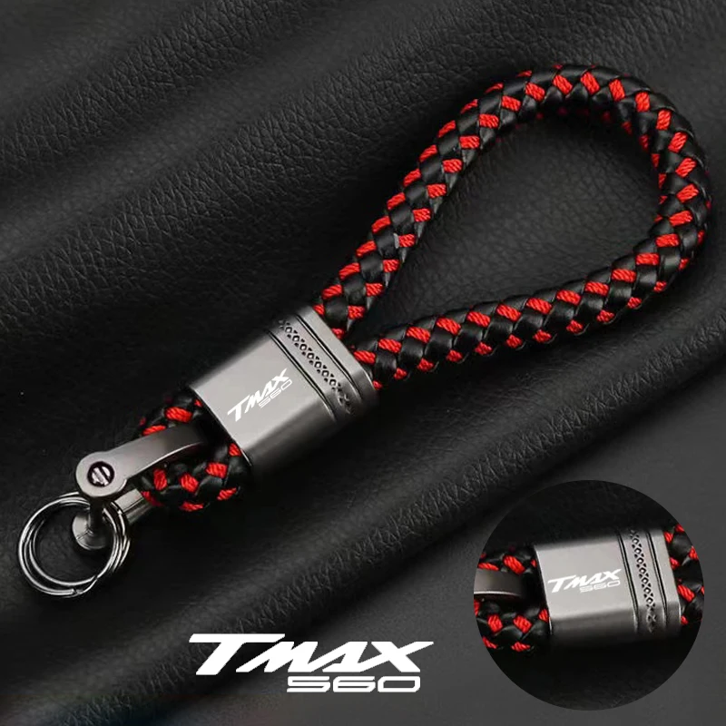 

For YAMAHA T-MAX560 tmax560 2017-2022 TMAX560 Accessories Custom LOGO Motorcycle Braided Rope Keyring Metal Keychain