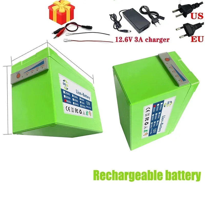 Литиевый аккумулятор 12 В 80 Ач встроенный BMS для солнечной лодки с зарядным