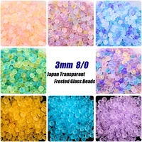 165pcs 3mm japan transparent frosted glass beads 80 loose spacer seed bead for needlework jewelry making diy sewing accessories