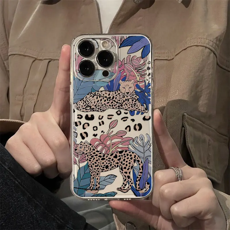 Модный розовый чехол с леопардовым рисунком для телефона OPPO Realme C67 C65 C63 C55 C53 C35 C30 C11