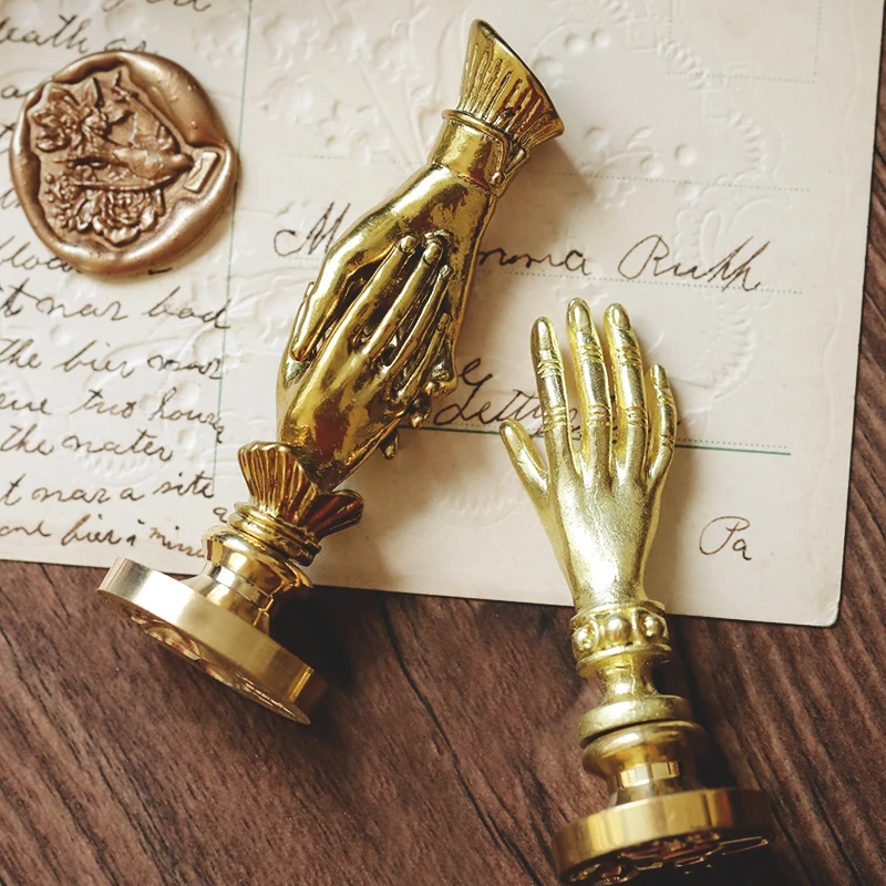

Retro Finger Sealing Wax Stamp Handle DIY Hobby Tools Seal Stamp Replace Handle Head Sealing Wax Bead Spoon Stamp Craft Gift