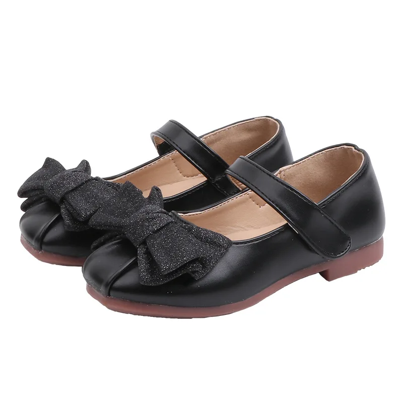 

Princess Kids Leather Shoes for Girls Fashion Cute Bow Single Shoes Spring Autumn Breathable Flats Children Party Dance Shoes
