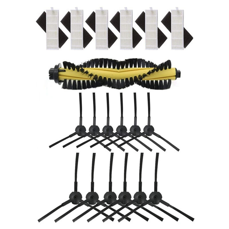 

For ILIFE A4 Robot HEPA Filter Sponge Main Brush Side Brushes & Side Brush (3 Right+3 Left) For Ilife A4 A6