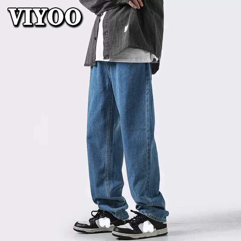 Men's Y2K Clothes Autumn Streetwear Baggy Jeans Korean Fashion Loose Straight Wide Leg Mopping Pants Male Brand Clothing For Men
