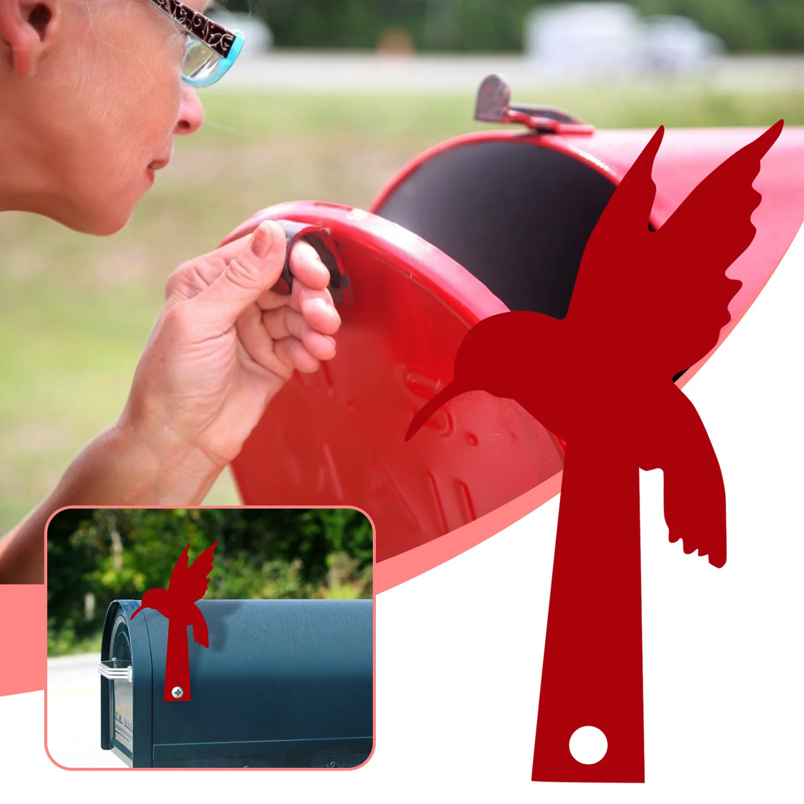 

Roadside Mailbox Signs Creative Hummingbird Mailbox Flag Acrylic Replacement Flag Home Garden Decoration