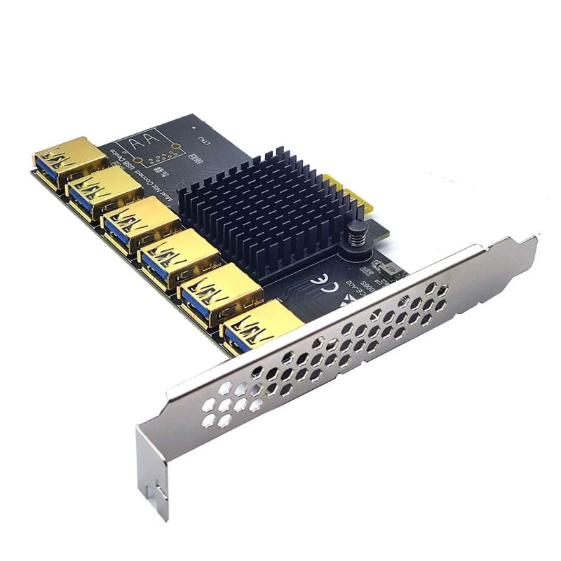 

Плата расширения PCI-E с 1 на 6 слотов PCI-E 16X, внешний адаптер USB3.0 PCI-E для настольного компьютера QXNF