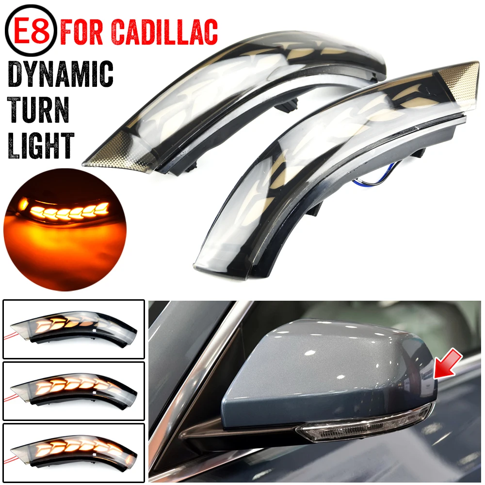 

For Cadillac CT4 2020-2022 LED Dynamic Turn Signal Light Side Mirror Indicator Sequential Blinker For Cadillac ATS 2013-2019