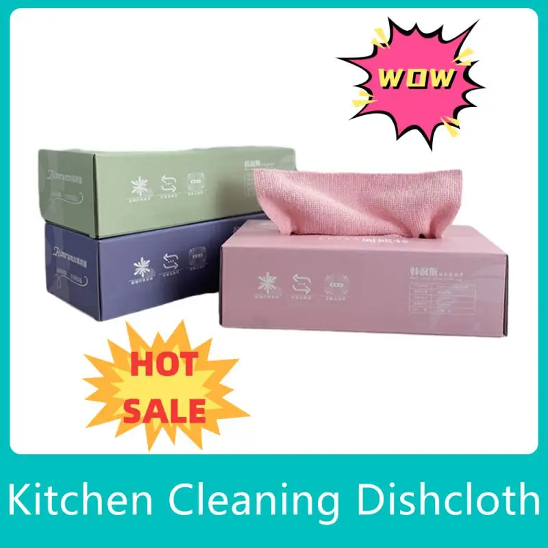 

Box Microfiber Towel Absorbent Kitchen Cleaning Dishcloth Non-stick Oil Dish Rags Napkins Tableware Home Cleaning Towels