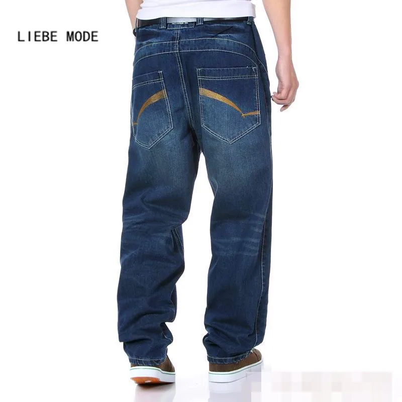 Mens Streetwear Loose Baggy Jeans Pants Men Straight Wide Leg Cowboy Jeans Hombre Oversized Skateborad Denim Trousers Plus Size