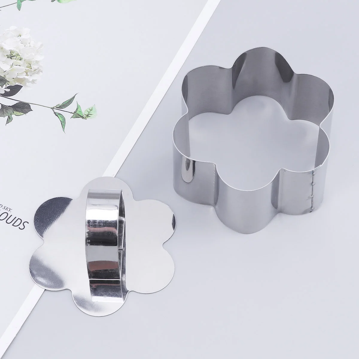 

2 Pcs Circle Stencil Cute Cookie Cutters Chocolate Panettone Stainless Steel Baking Molds Cake Small Mousse Rings Boxed