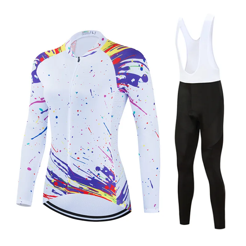 

Модный весенне-осенний Женский комплект из Джерси с длинным рукавом 2023, одежда для велоспорта, одежда для гоночного велосипеда, комплект велосипедной одежды