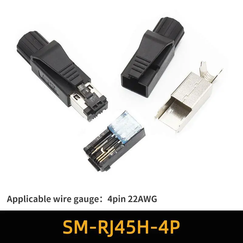 

RJ45 4-контактный/8-контактный промышленный Ethernet Хрустальная головка 22AWG ~ 26AWG Profinet/Ethernet сетевой соединитель для промышленной сети