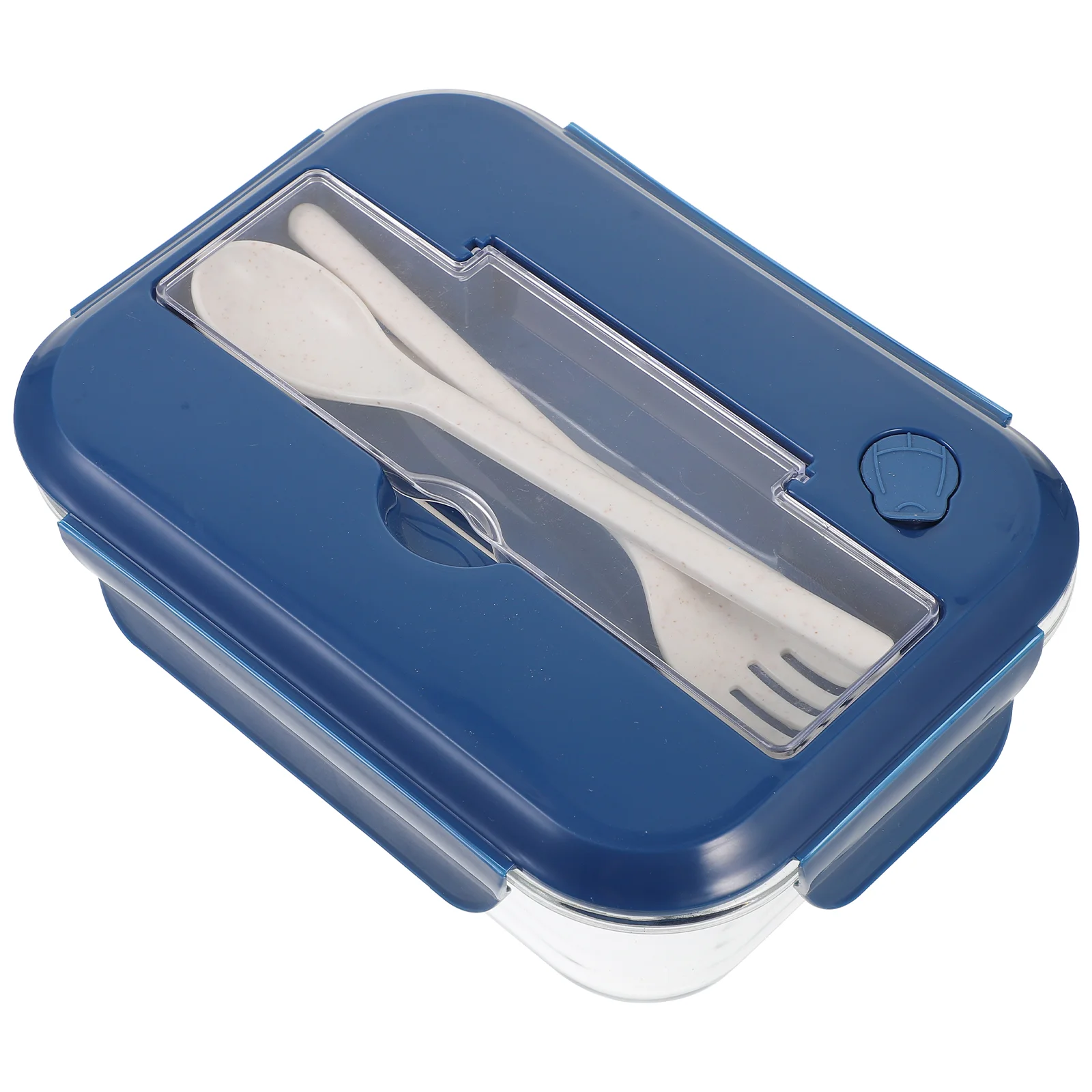 

Microwavable Glass Lunch Box Portable Bento Box Multi-function Fruit Bowl Divided Meal Box With Lid and Cutlery
