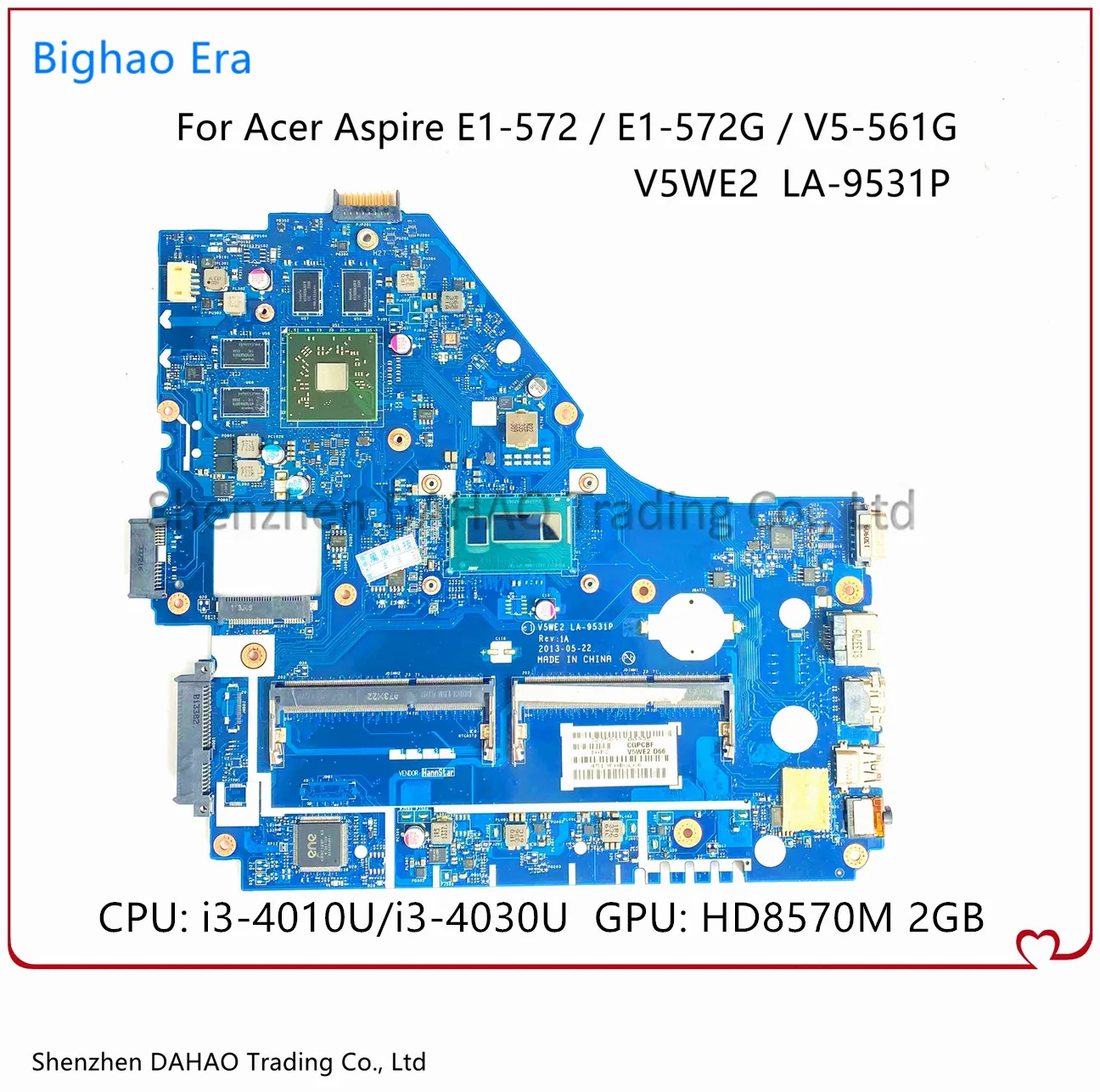 para Acer E1572 V5-561g E1-572g Laptop Motherboard V5we2 La-9531p com I34010u 4030u Cpu Hd8570m 2g-gpu Nbv9e11001 Nb.v9e11.001