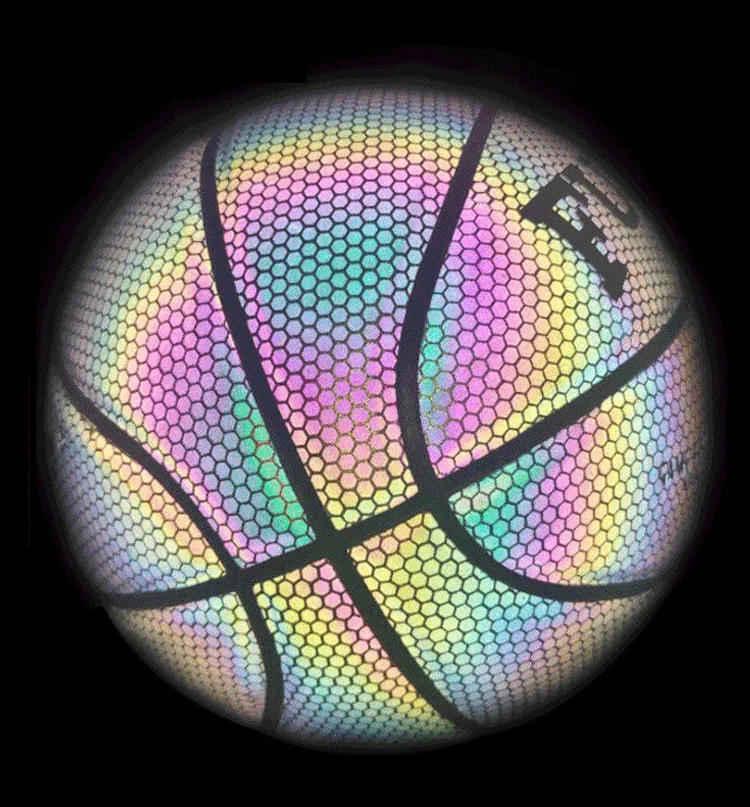 

Hot Selling PU Basketball Reflective Ball Glow Basketball Size 7 Outdoor Indoor Ball Glowing Luminous Basketbol Gift