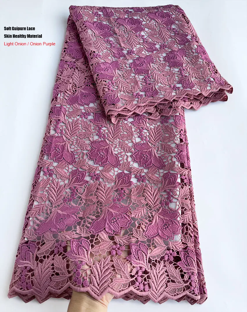 Приятная для кожи гипюровая кружевная вышивка африканская шнуровая ткань