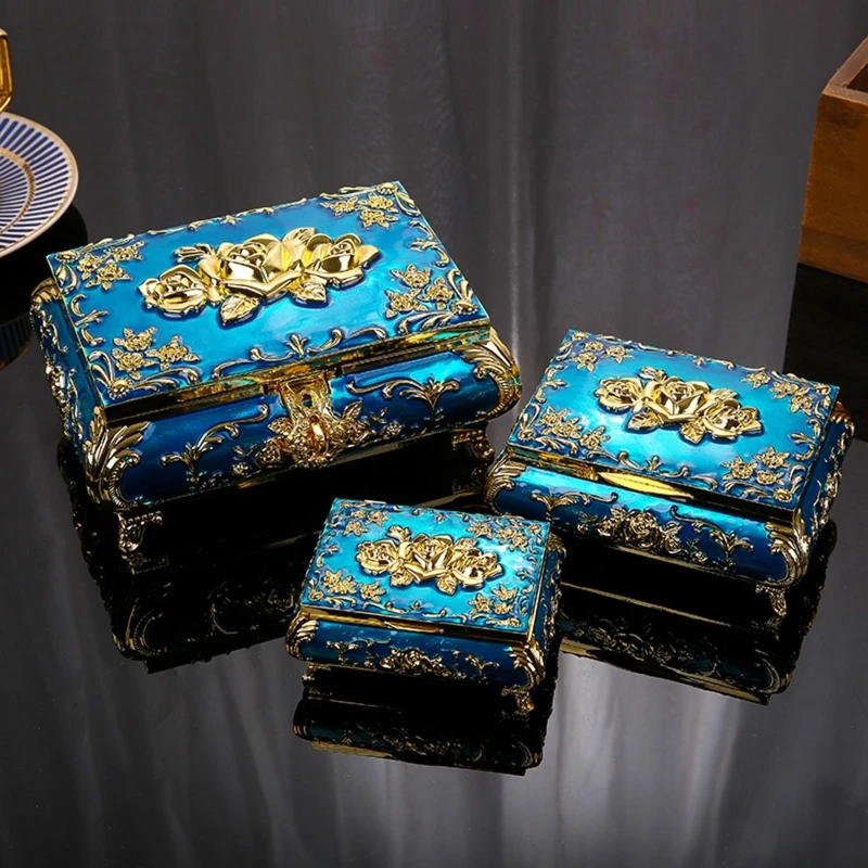 

Rectangular Trinket Storage Box Ornate Jewelry Decorative Box Gift Box for Case for Wo