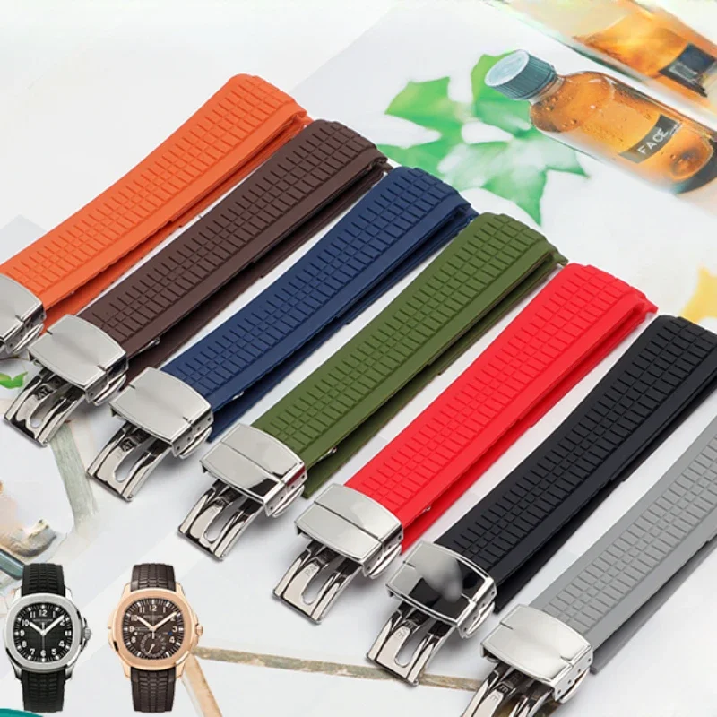 

Удобный мягкий резиновый ремешок для наручных часов Aquanaut, высококачественный силиконовый 5164a5167a, 21 мм, складная Пряжка, ремешки для часов