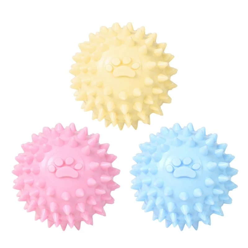 Dogs Chew Toy 2.4in Spiky Ball for Heavy Chewers Puppy Teeth