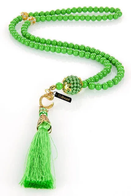 

IQRAH The Vavle Tuğralı 99 lu Pearl Rosary green