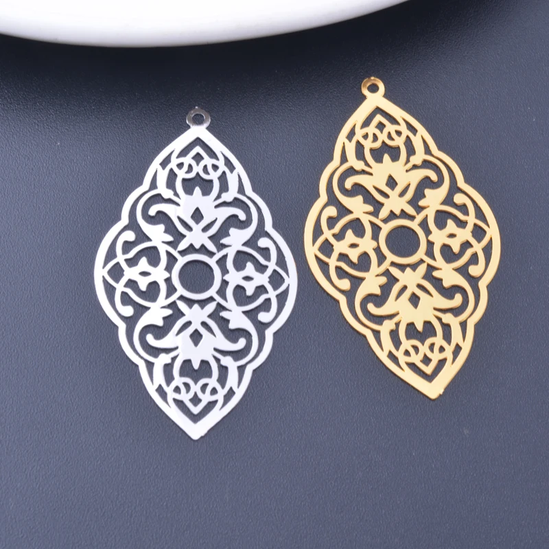 

6pcs Brass Gold color Filigree Charms Brass Jewelry Accessories supplier