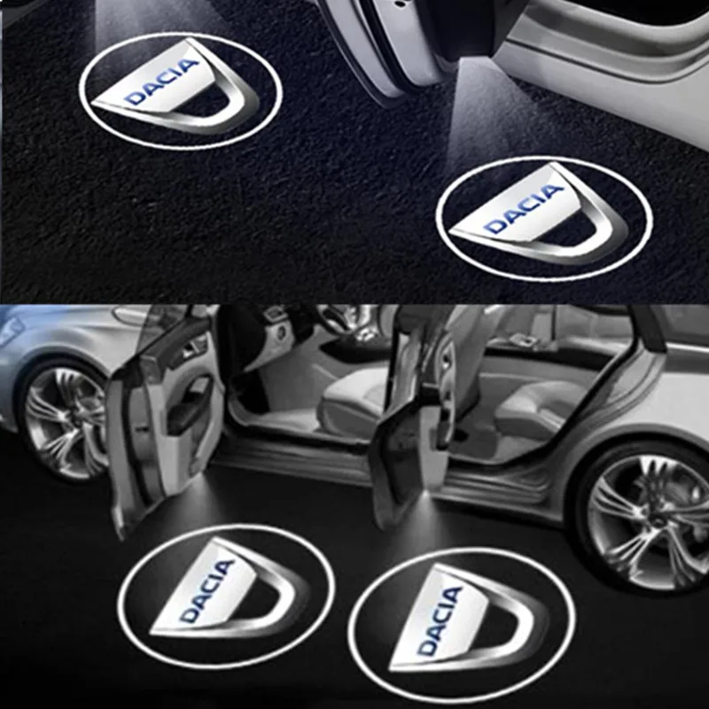 

2PCS For Dacia Duster Logan MCV Sandero Stepway Dokker Lodgy Car Door Emblem Light LED Welcome Lamp Laser Projector Accessories