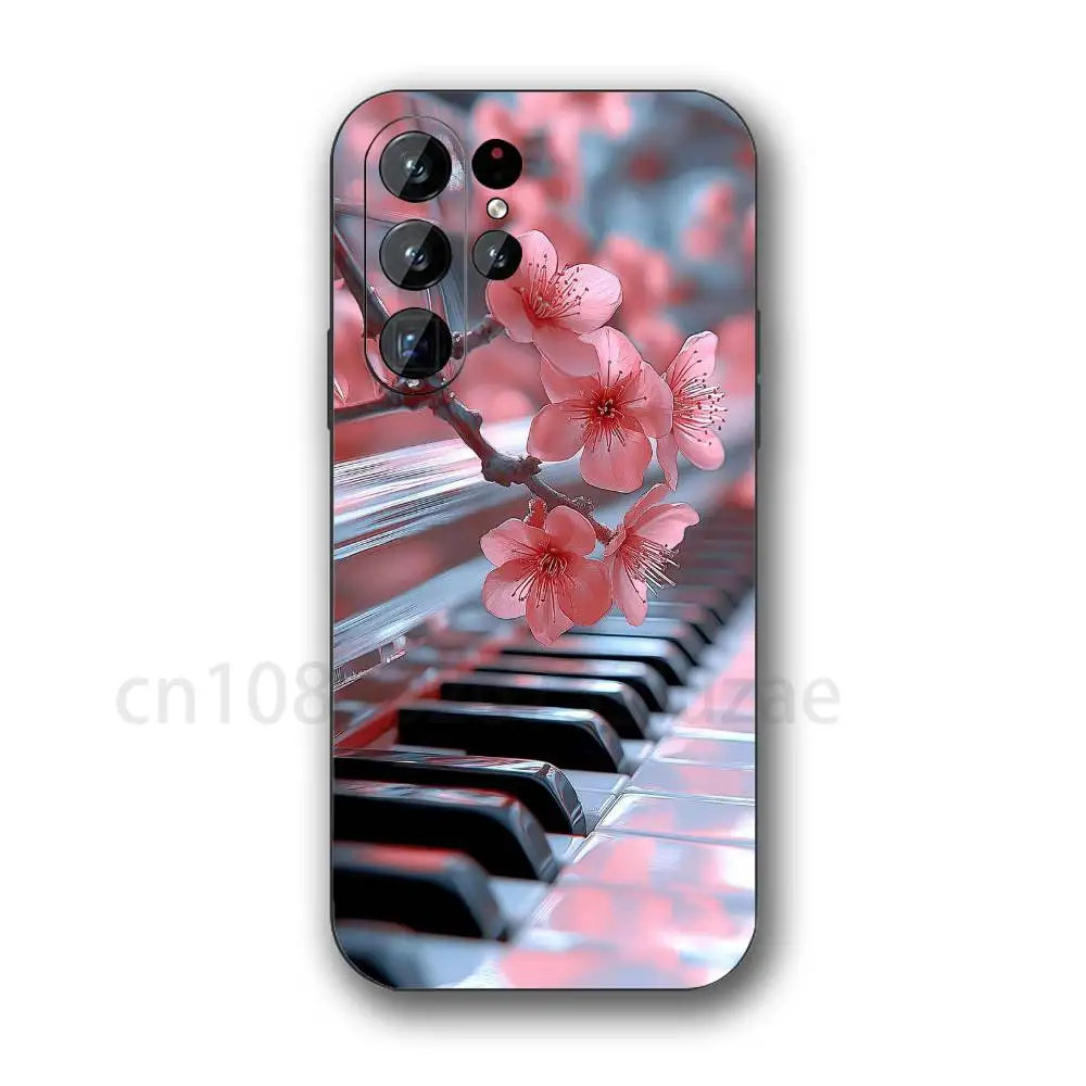 Чехол для телефона Samsung Galaxy S20 S30 S21 S22 S23 S24 S25 S26 Plus Ultra с музыкальными символами и клавишами пианино, силиконовый (art.: 3920dc3440b90) - 3920dc3440b90