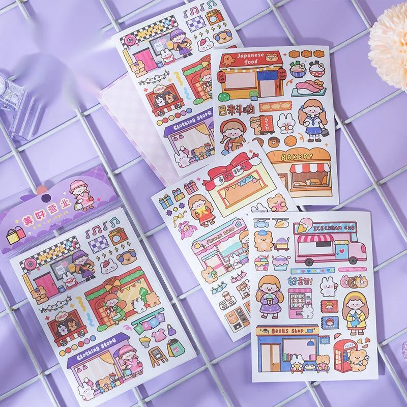 

4pcsSeries Stickers Decoration Scrapbooking Paper Travel Creative Stationary School Supplies Laptop Suitcase Sticker New