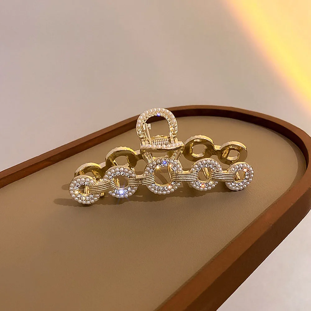 

Fashion Gold Hollow Geometric Hair Clips Metal Hair Claw Pearl Hairclip Headband Hairpin Hair Crab Women Hair Accessories