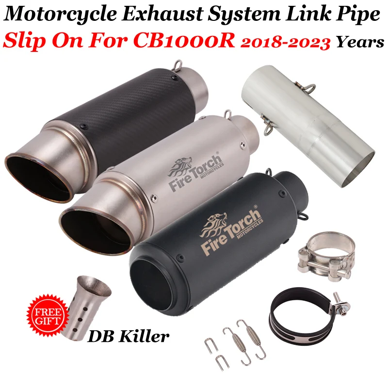 

Motorcycle Exhaust System Escape Modify Middle Link Pip Moto Muffler DB Killer Slip On For HONDA CB1000R CB 1000R 2018 - 2023