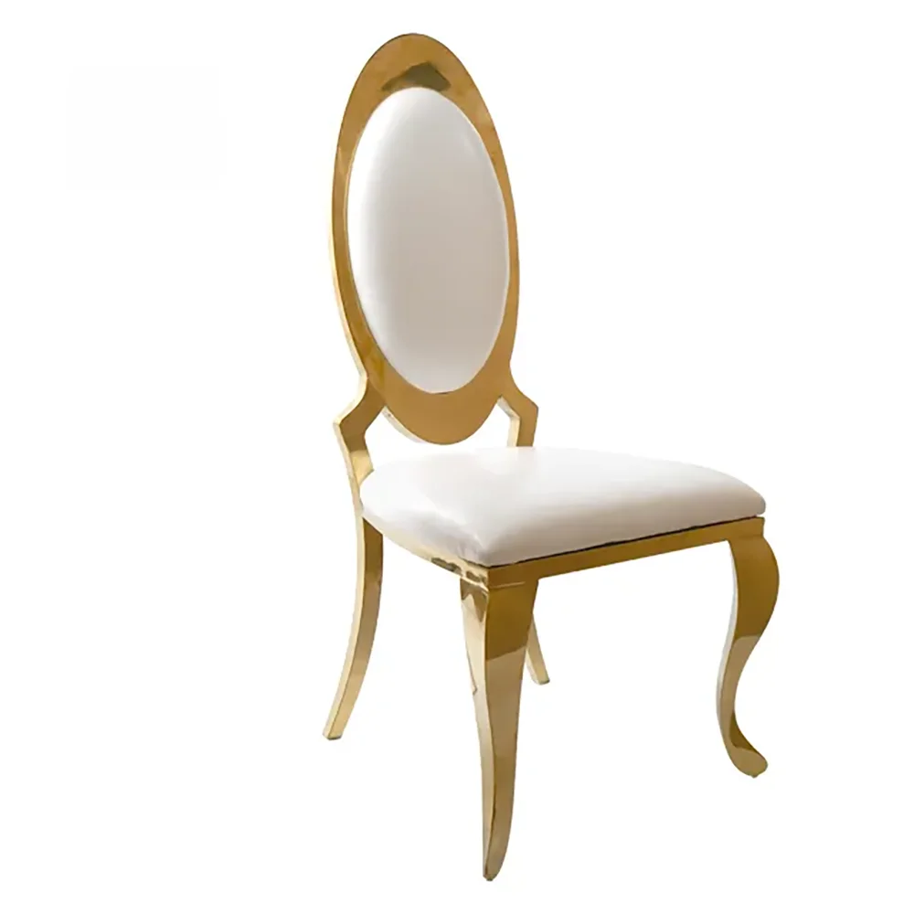 

12pcs Wedding Chair Royal High Back Stainless Steel Leg Dining Chair