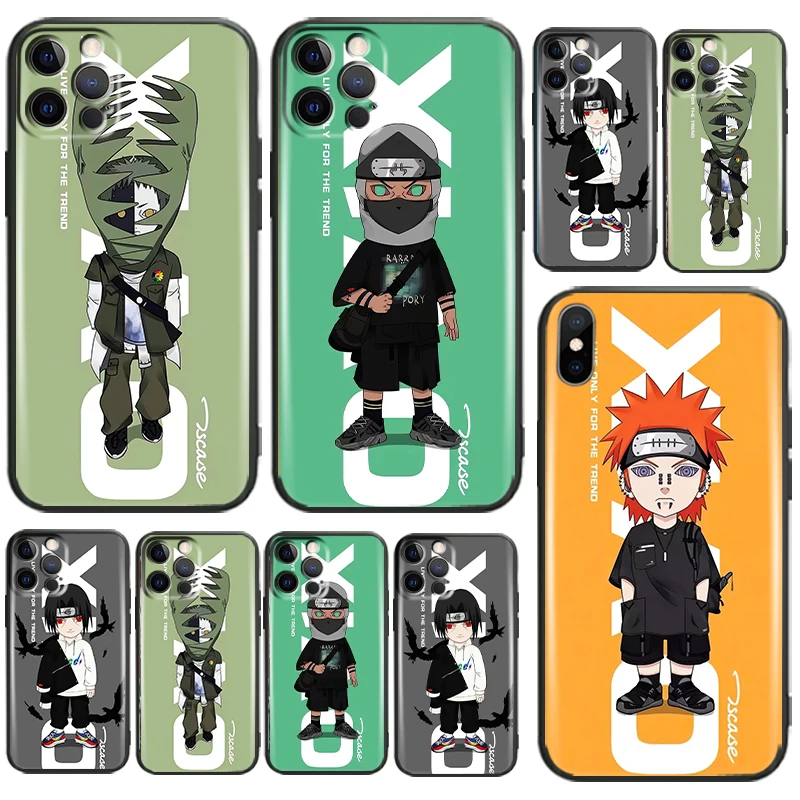 

Naruto Fashion Akatsuki For Apple iPhone 11 12 13 Pro Max 12 13 Mini X XR XS Max SE 6 6S 7 8 Plus Phone Case Liquid Silicon