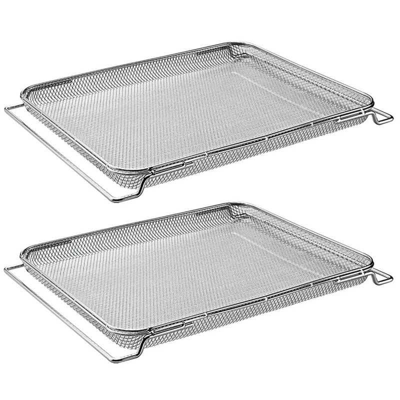 

2 PCS Air Fryer Basket Stainless Steel Silver For Ninja Foodi DT251/DT201 Air Fryer Oven