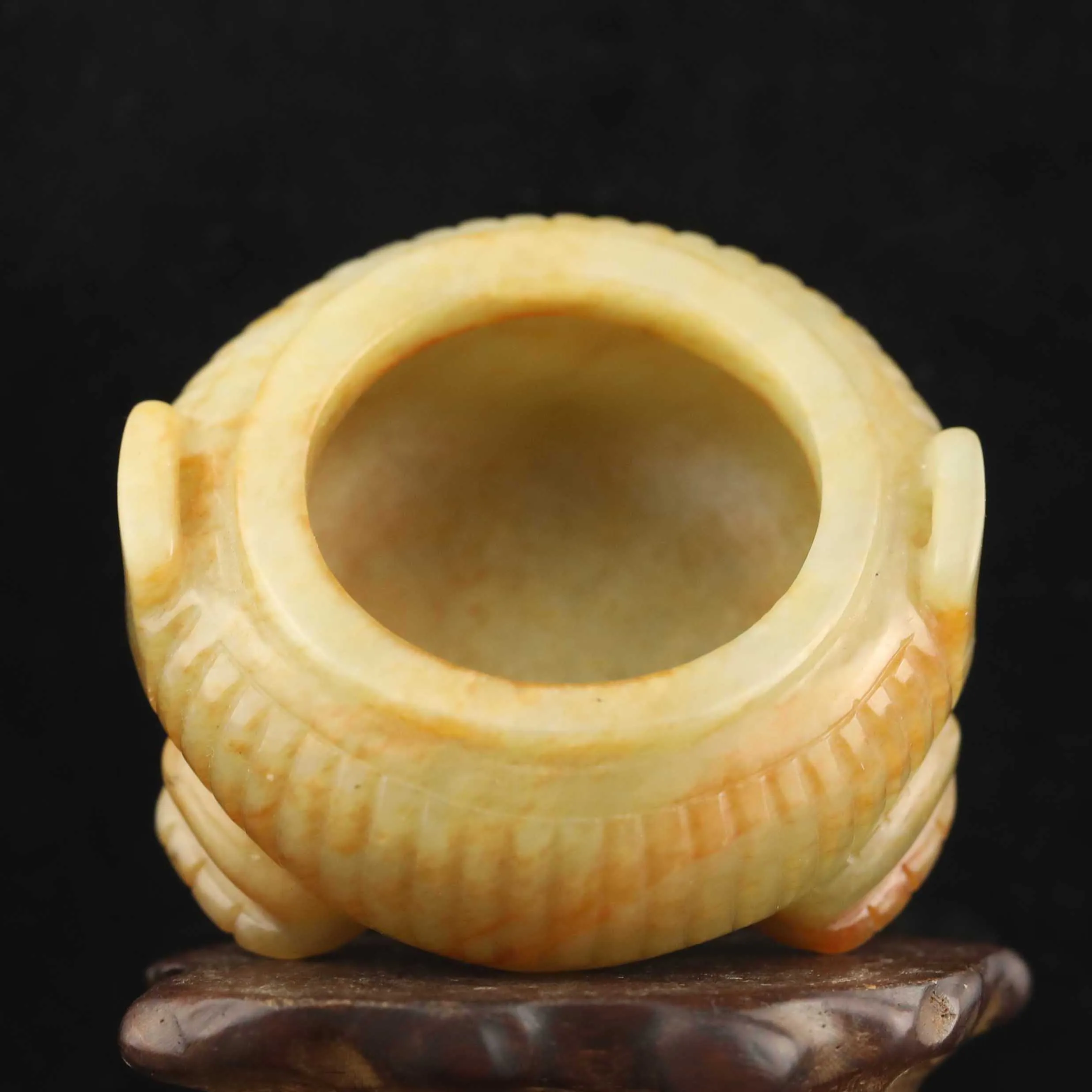 

Старый китайский натуральный нефритовый цветочный горшок, чистящая щетка d4