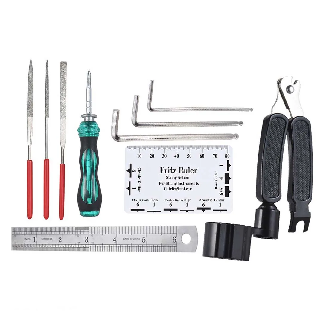 

Guitar Kit, File Wrench, Chord Distance Ruler, String Cutter, Maintenance And Repair Kit, Accessory Set