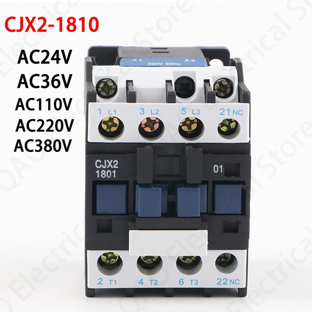 CJX2-1810 LC1 Контактор переменного тока 18 А 3-фазный 3-полюсный НЕТ Напряжение катушки