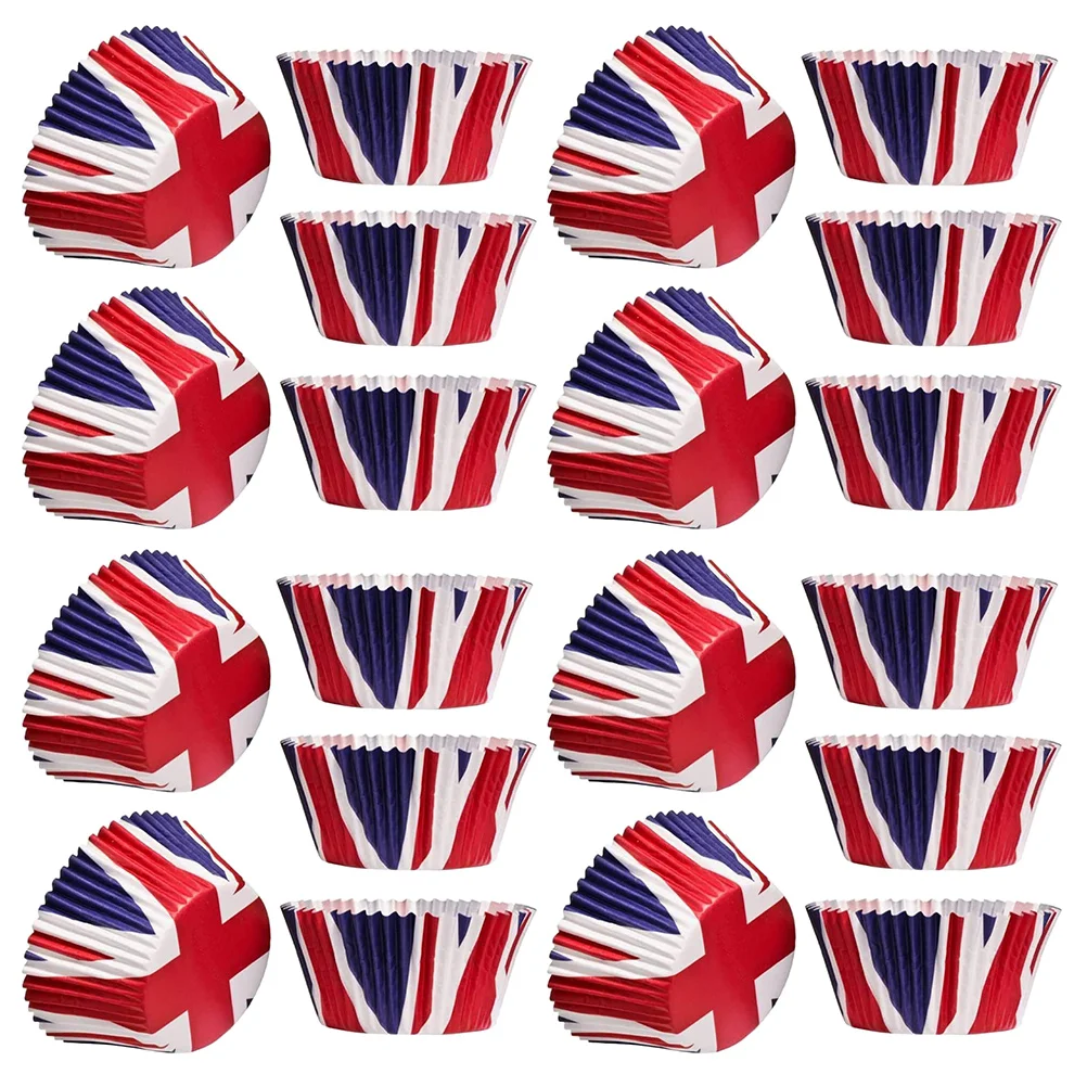 

200 Pcs Truffle Packing Paper British Flag Cupcake Baking Cases Disposable Cups