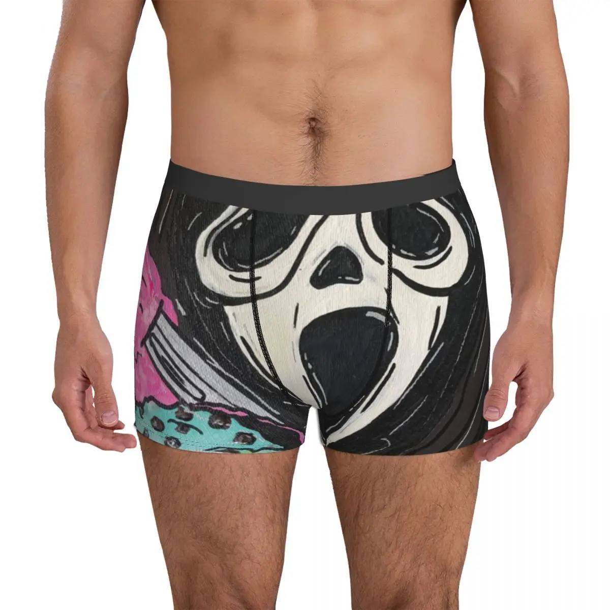 I Scream You Scream Underwear Scream moives Breathable Panties Sublimation Boxer Brief 3D Pouch Men Plus Size Boxershorts