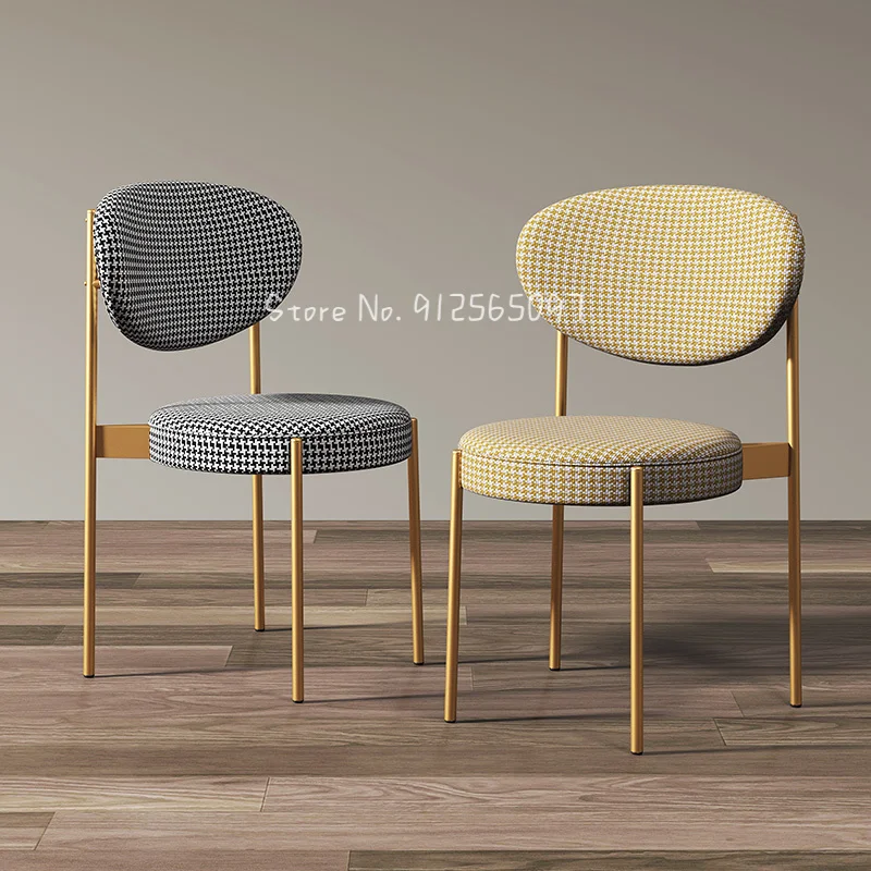 

Modern Loft Design Dining chair Nordic Light Luxury Backrest Dining Chairs Simple Restaurant Hotel Stool Living Room Furniture