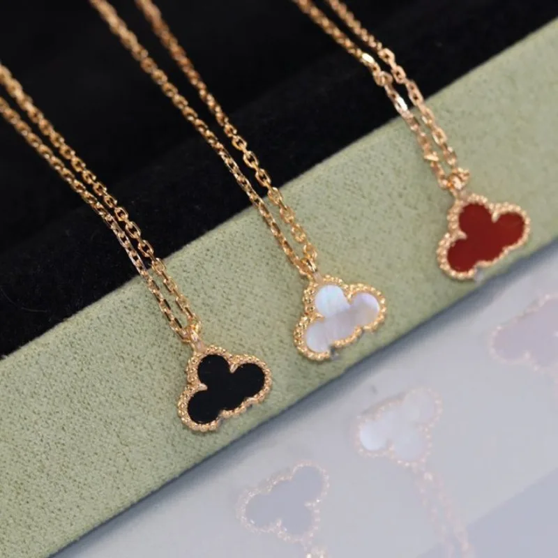 

925 Sterling Silver Trefoil Necklace for Women Men Chain High Quality Original Four Petals Perfect Product Jewelry Christmas
