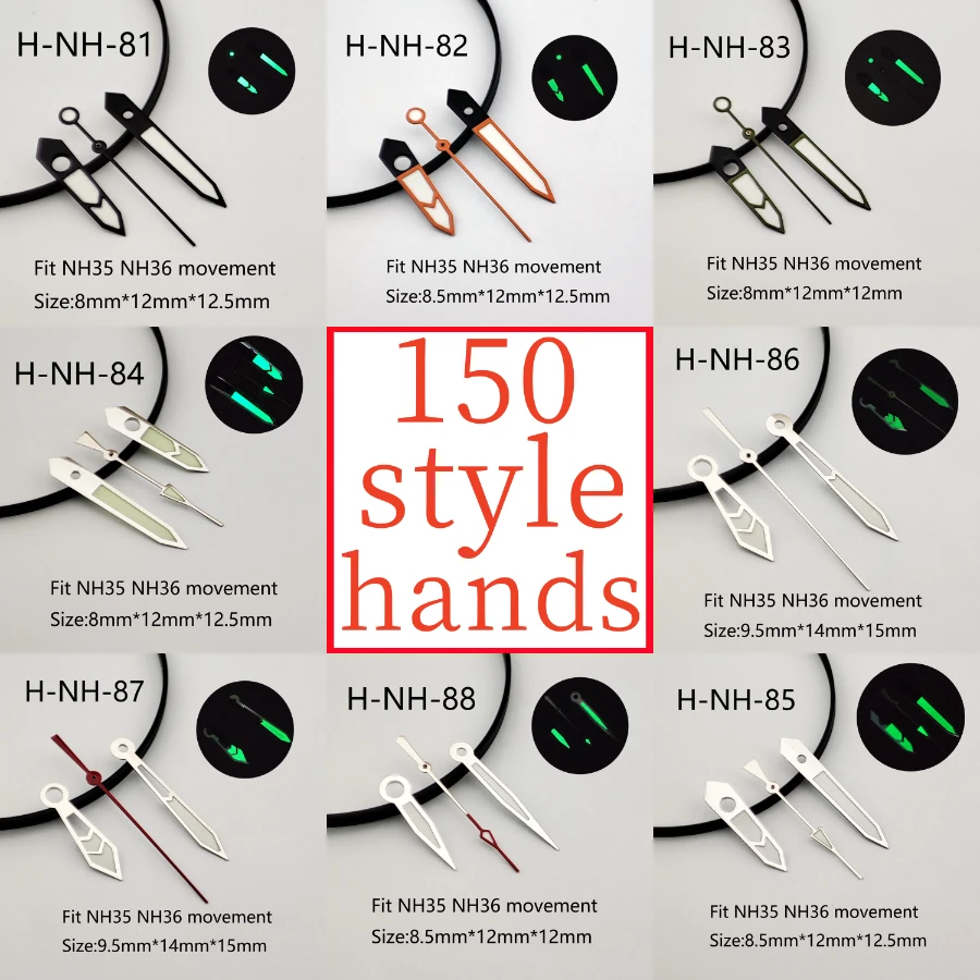 

Watch hands luminous modification accessories for NH35, NH36 movement , nh35 watch super bright green hands