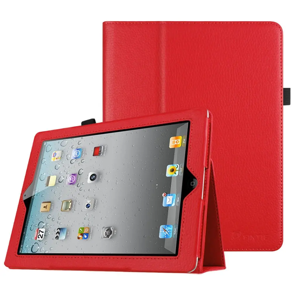 حافظة لجهاز iPad 3 نموذج A1416 A1430 A1403 الغطاء الواقي بو الجلود حامل قابل للطي حافظة لجهاز iPad 2 3 4 A1458 حامل القلم الرصاص حالات