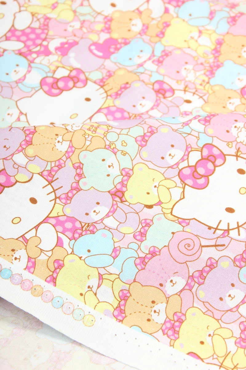 Мультяшный Hello Kitty 100% хлопчатобумажный материал лоскутное шитье предмет