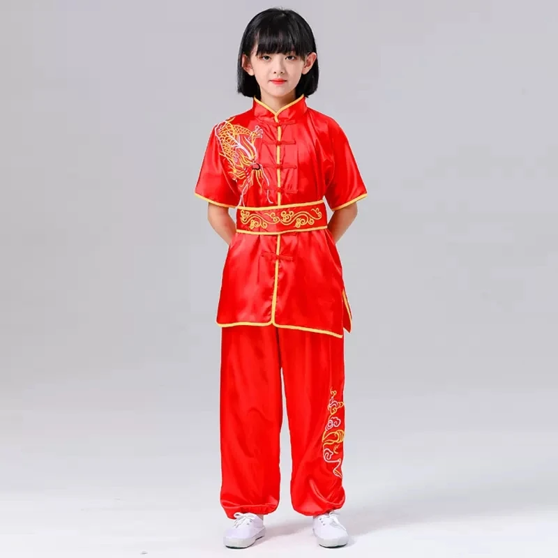 Традиционный китайский костюм кунг-фу 2024 Детская форма с вышивкой дракона