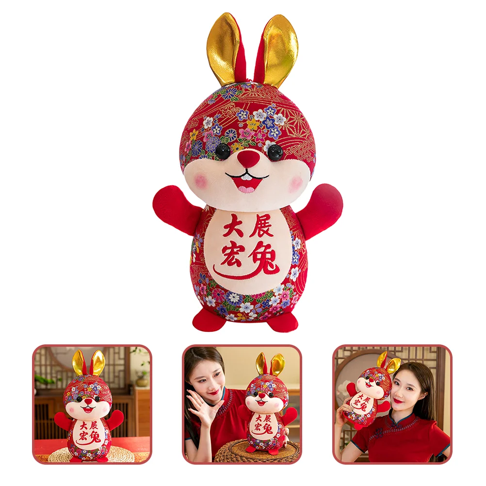 

Puppet Stuffed Animals Rabbit Toy Chinese New Year Gift Bunny Plush Kawaii
